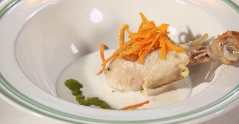 Цыплёнок с тыквой и зелёным маслом