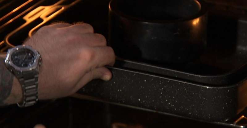 Куриный мильфей с полентой