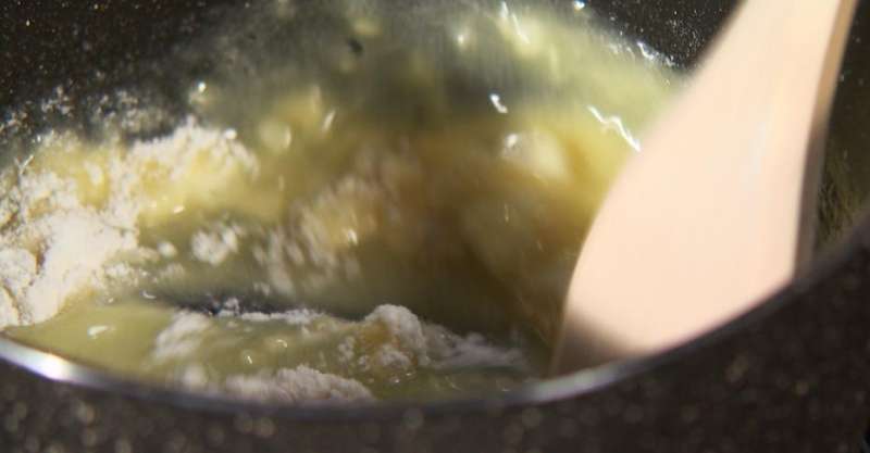 Куриный мильфей с полентой