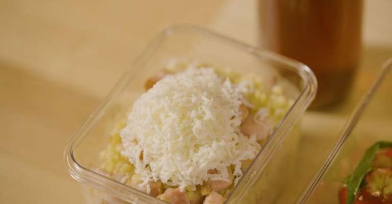 Птитим с копчёной грудинкой и адыгейским сыром