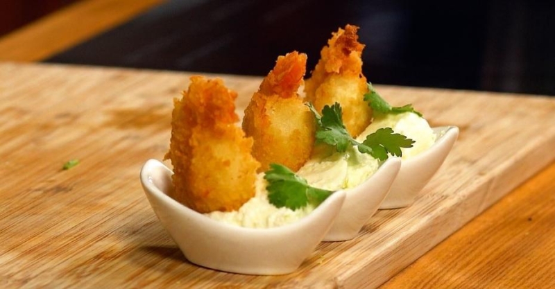 Креветки со сливочным сыром и хреном